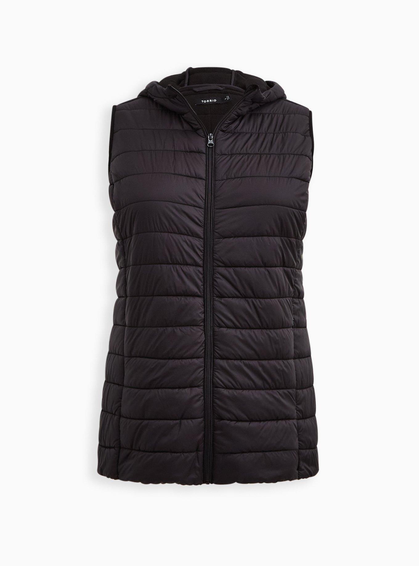 Plus Size - Matte Stretch Nylon Long Puffer Active Vest - Torrid