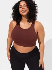Low-Impact Wireless Longline Active Sports Bra, COCOA BROWN, hi-res