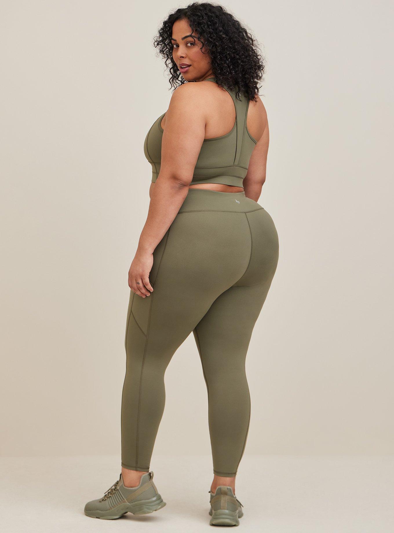 Torrid Leggings 1X (14-16) Olive Army Green Cropped Plus Size