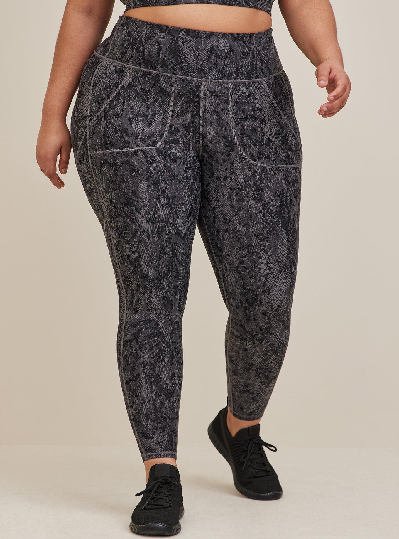 Torrid Dark Grey Snakeskin Print Crop Active Leggings 4