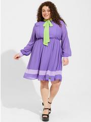 Plus Size Scooby Doo Daphne Chiffon Fit N Flare Dress, MULTI, alternate