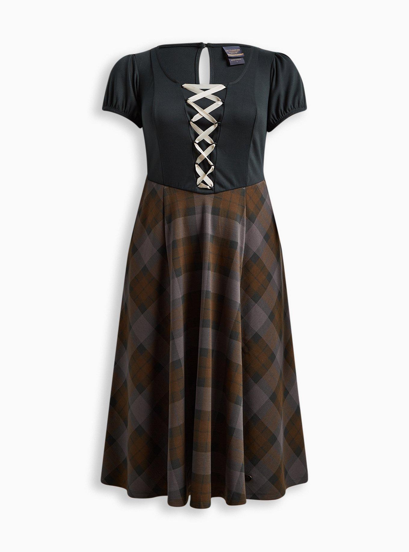 NWT Torrid 2 Outlander Tartan Midi Double Knit sold Dress 2X 18 20