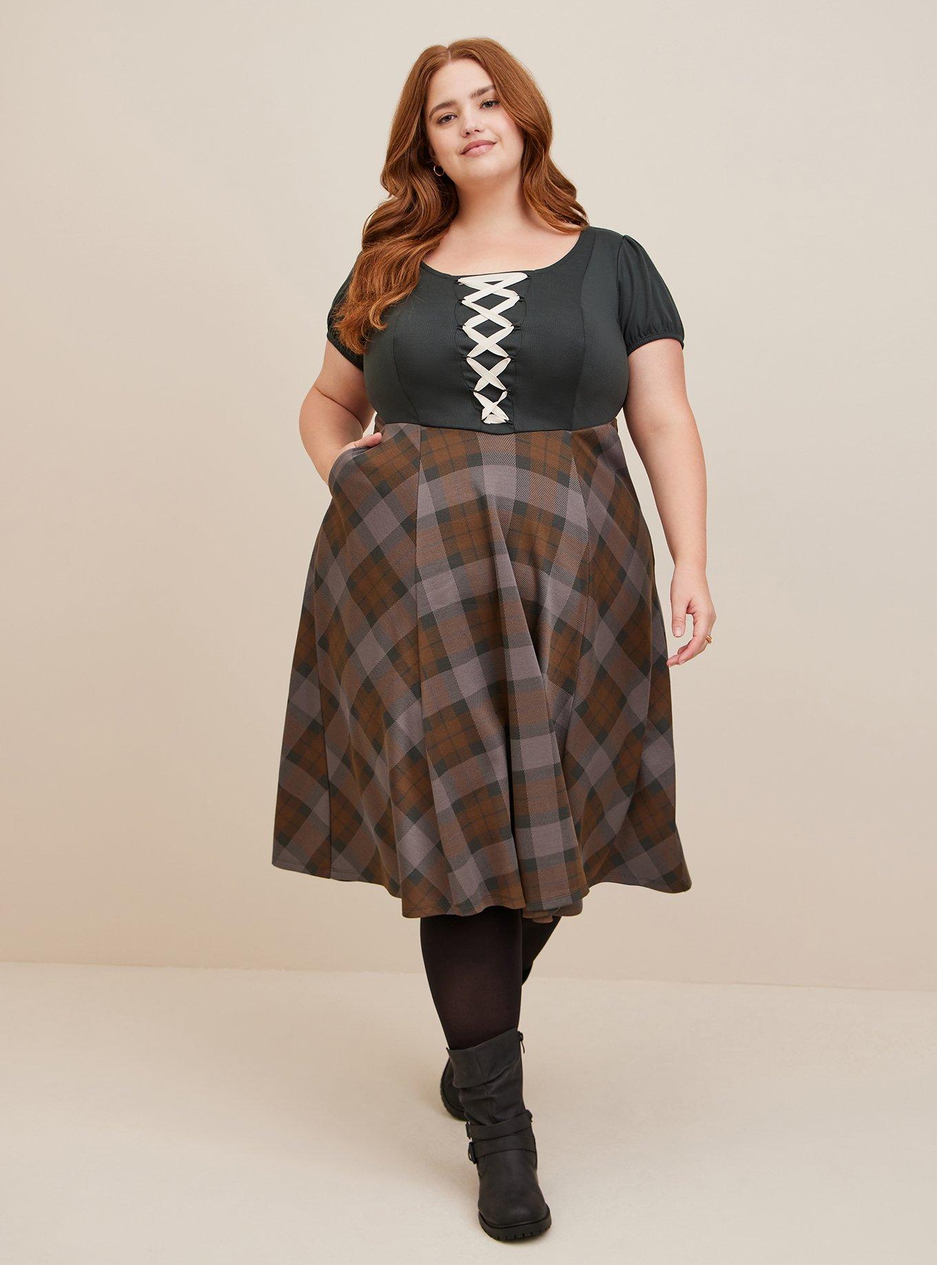 Plus Size - Outlander Tartan Midi Double Knit Dress - Torrid