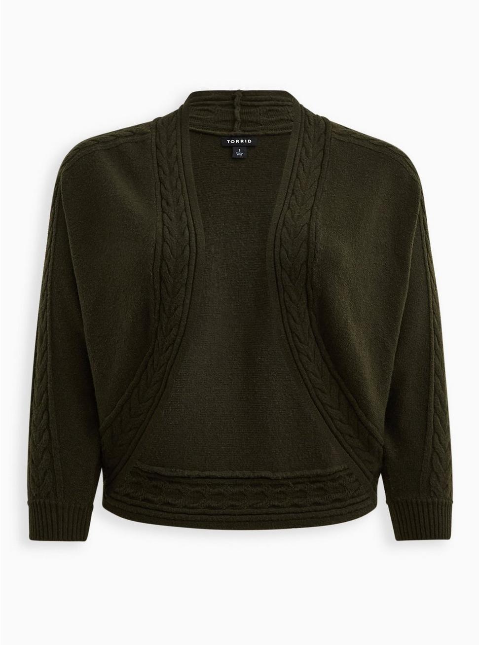 Everyday Plush Shrug Dolman Sleeve Sweater, OLIVE, hi-res