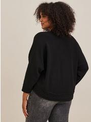 Everyday Plush Shrug Dolman Sleeve Sweater, BLACK, alternate