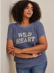Wild Heart Pullover Sweater, BLUE, alternate