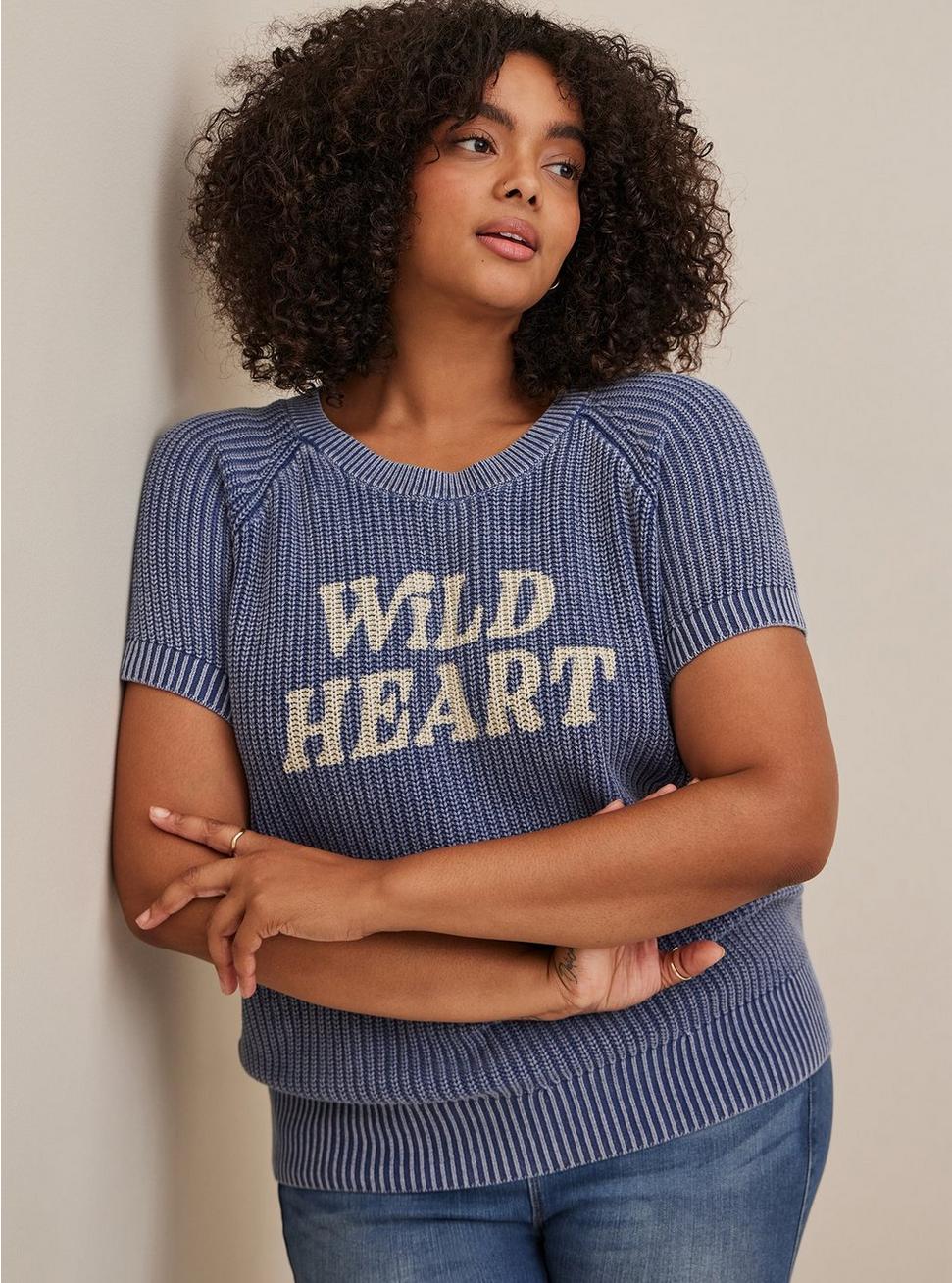Wild Heart Pullover Sweater, BLUE, alternate