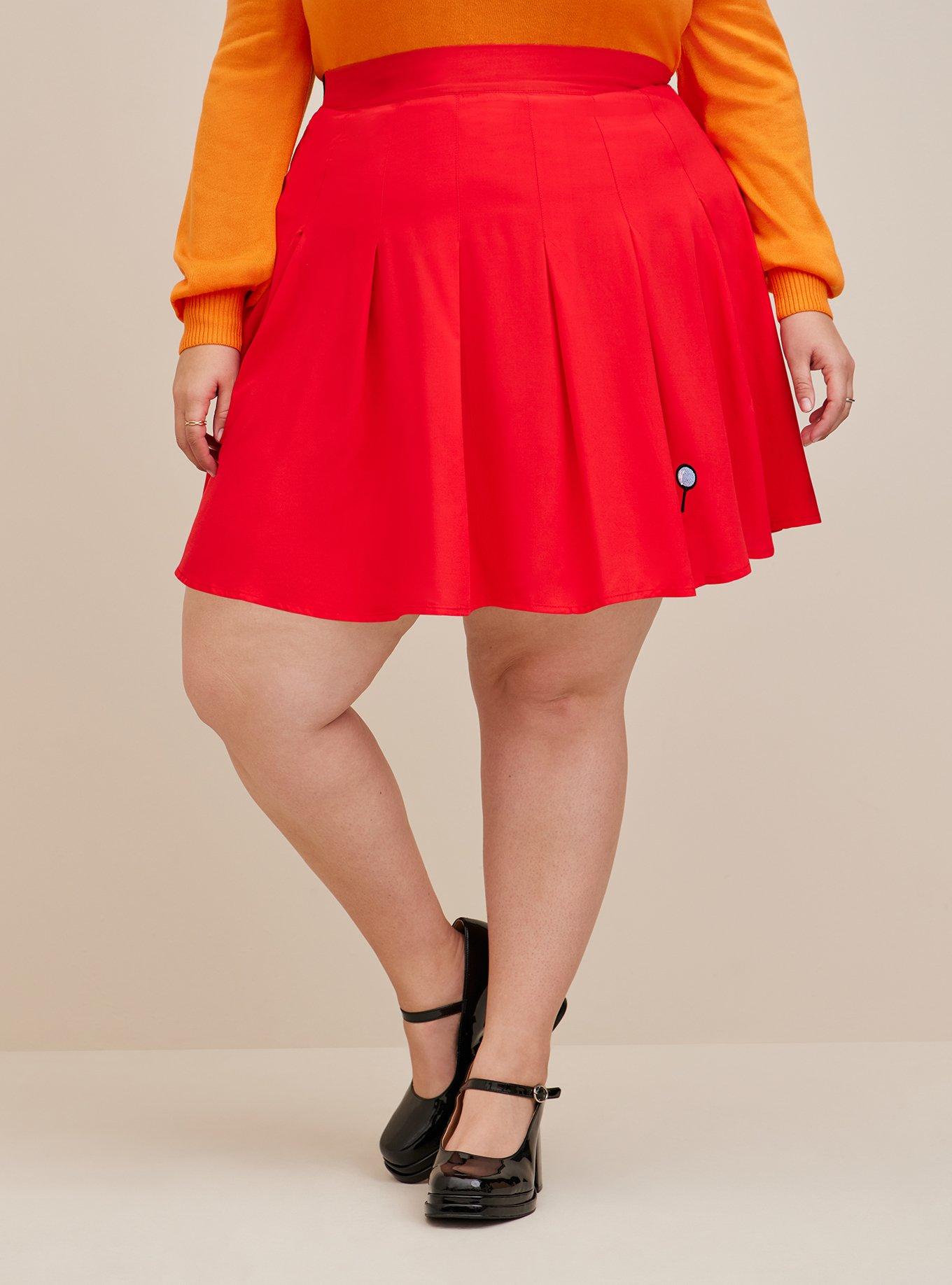 Plus Size - Scooby Doo Velma Mini Challis Pleated Skirt - Torrid