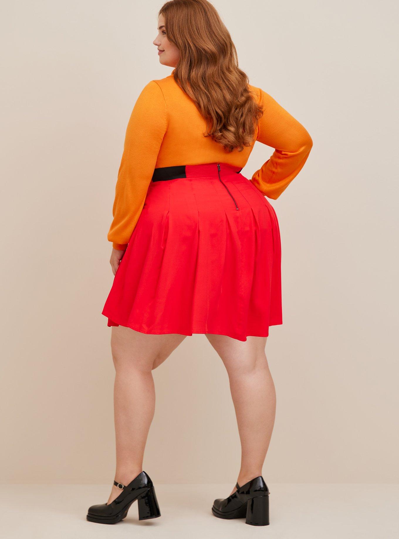 Sexy adult Velma scooby doo mini skirt costume