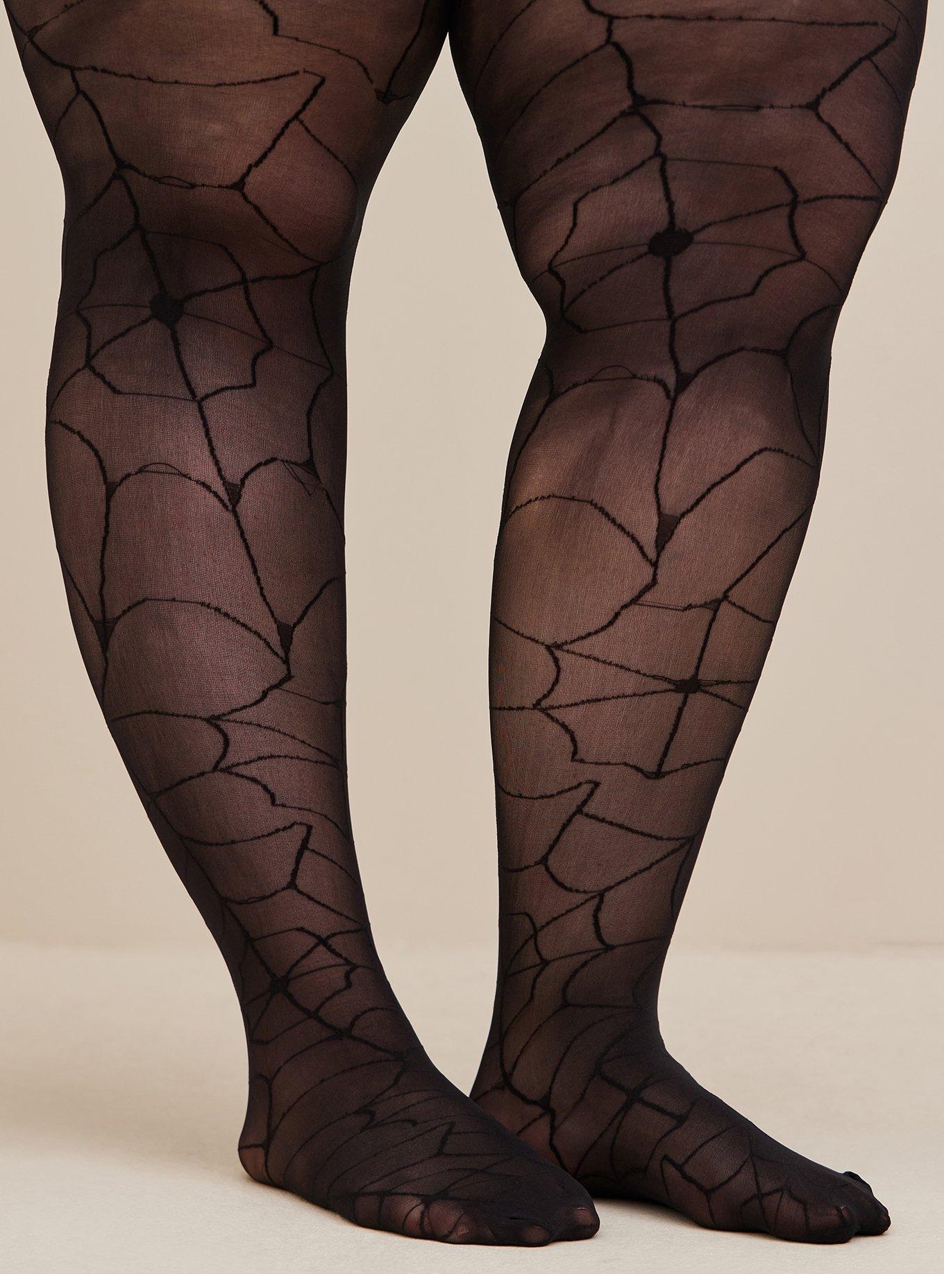 Plus Size - Black Allover Skull Tights - Torrid