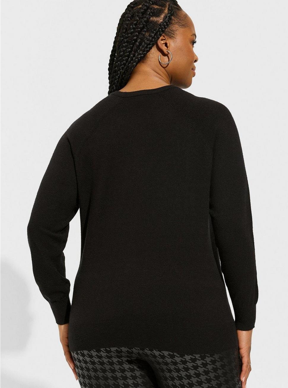 Plus Size Everyday Soft Pullover Crew Sweater, BLACK, alternate