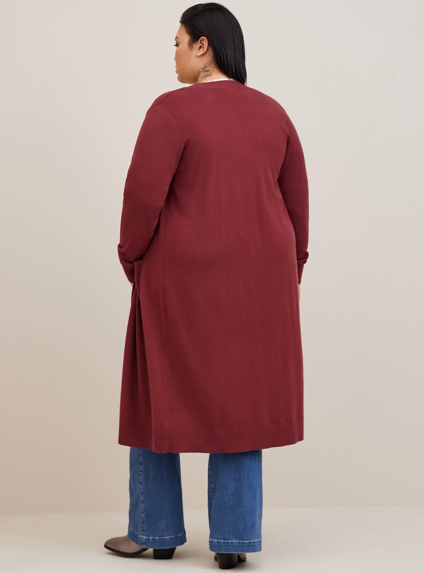 Maroon on sale duster cardigan