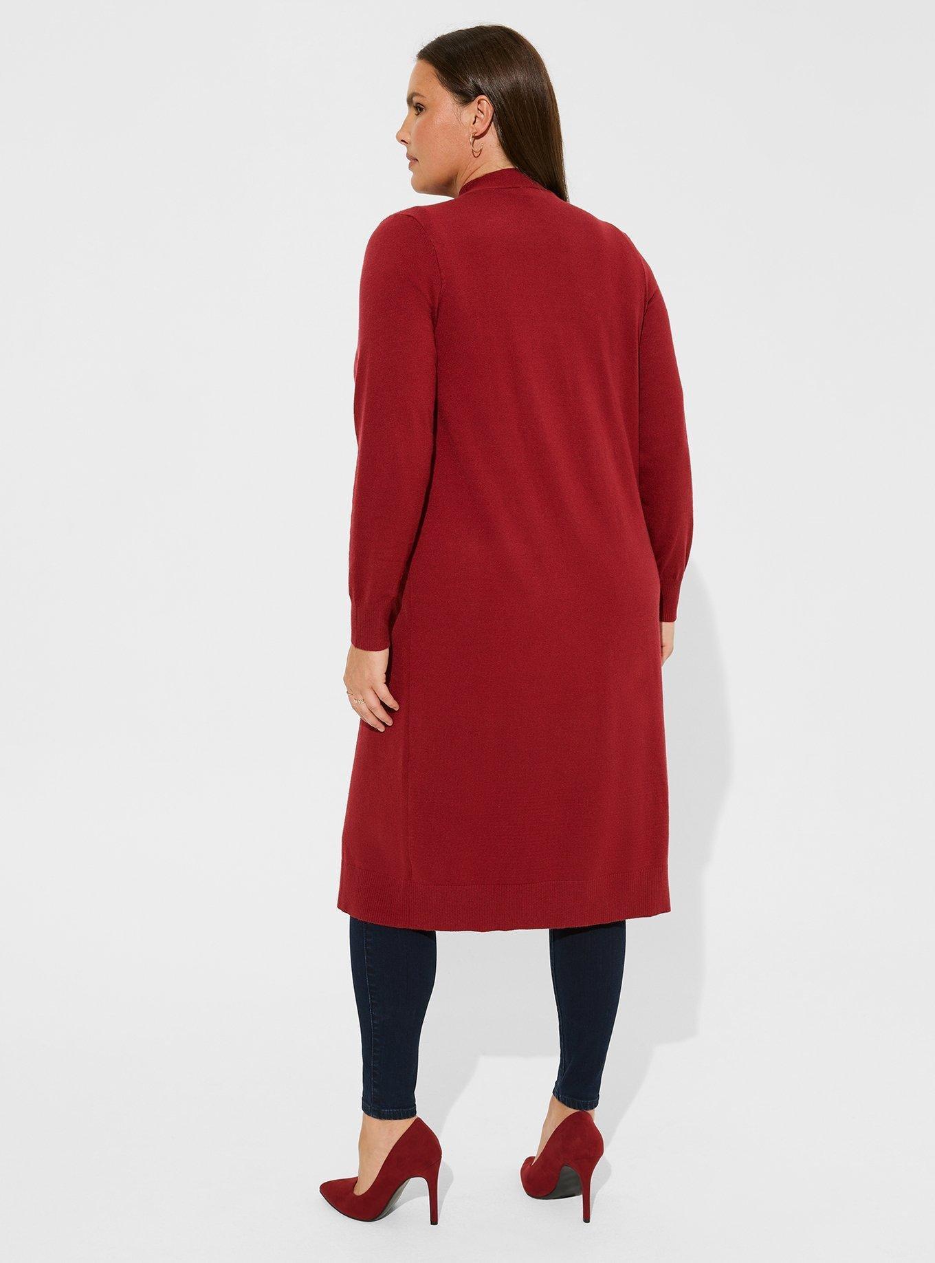 Long red outlet sweater duster