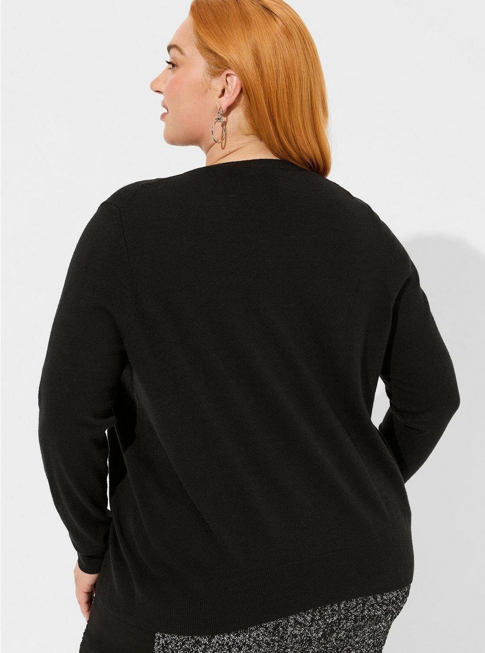Everyday Soft Cardigan Crew Sweater, BLACK, alternate