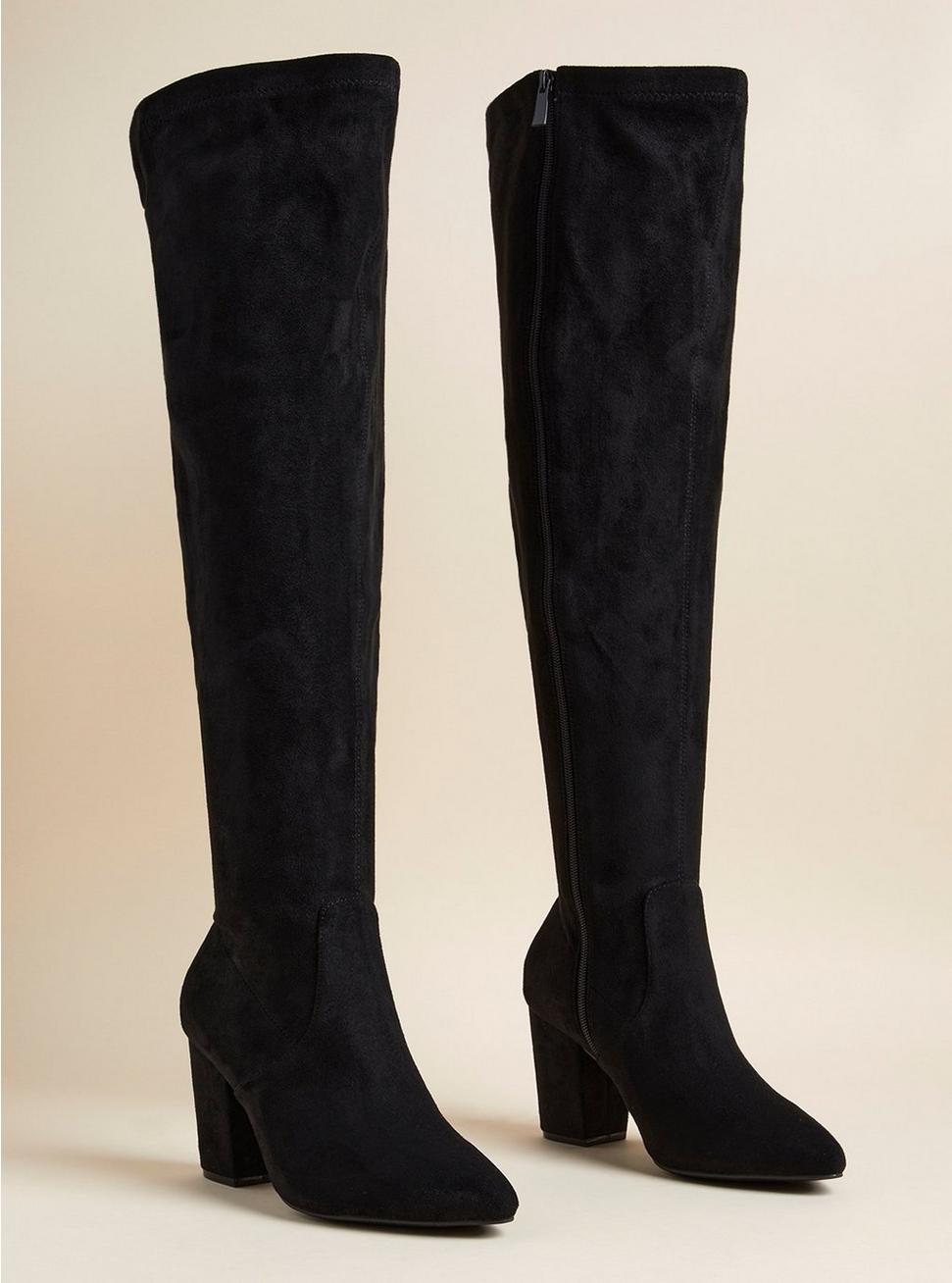 Over The Knee Pointed Toe Boot (WW), BLACK, hi-res