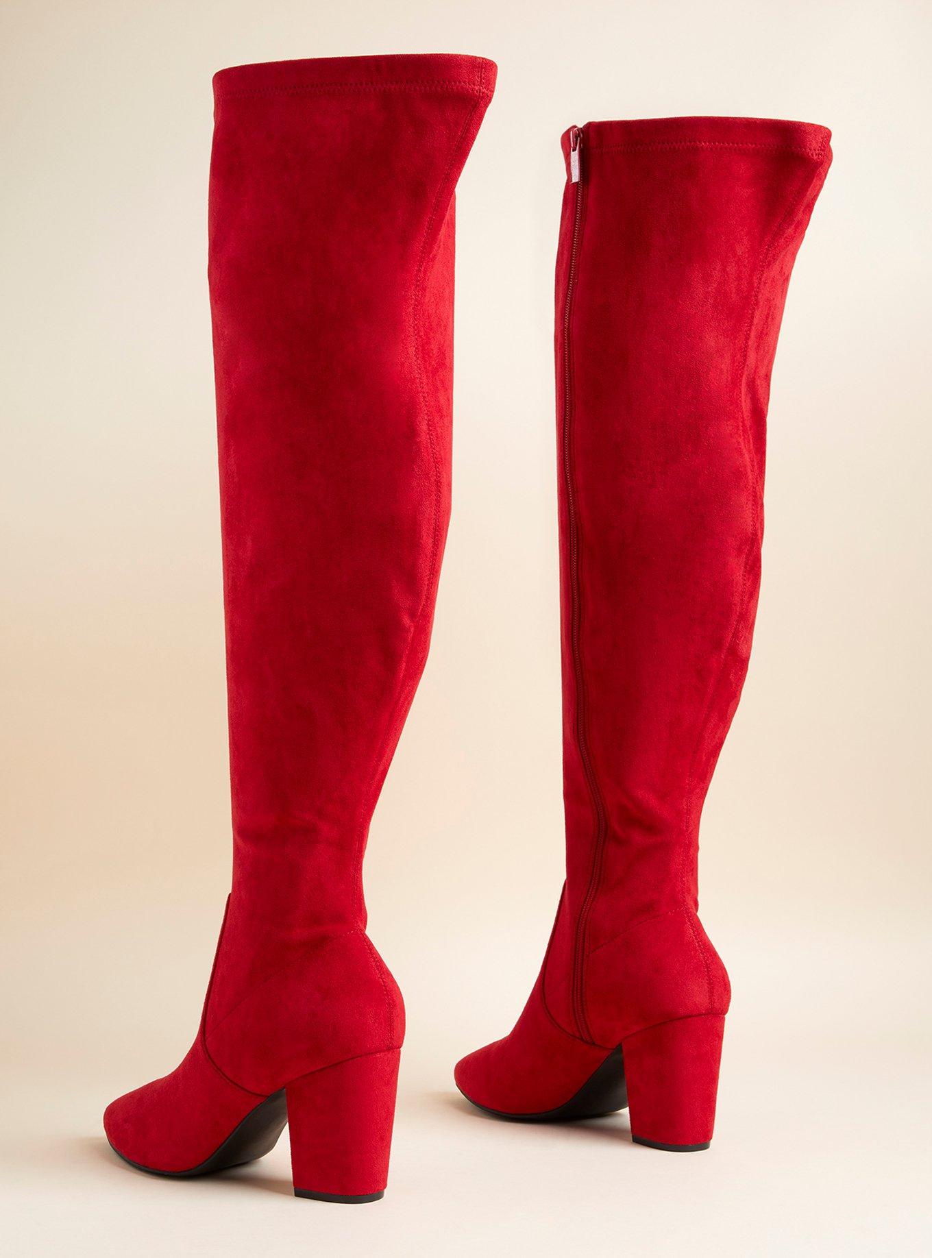 Plus size 2025 red boots