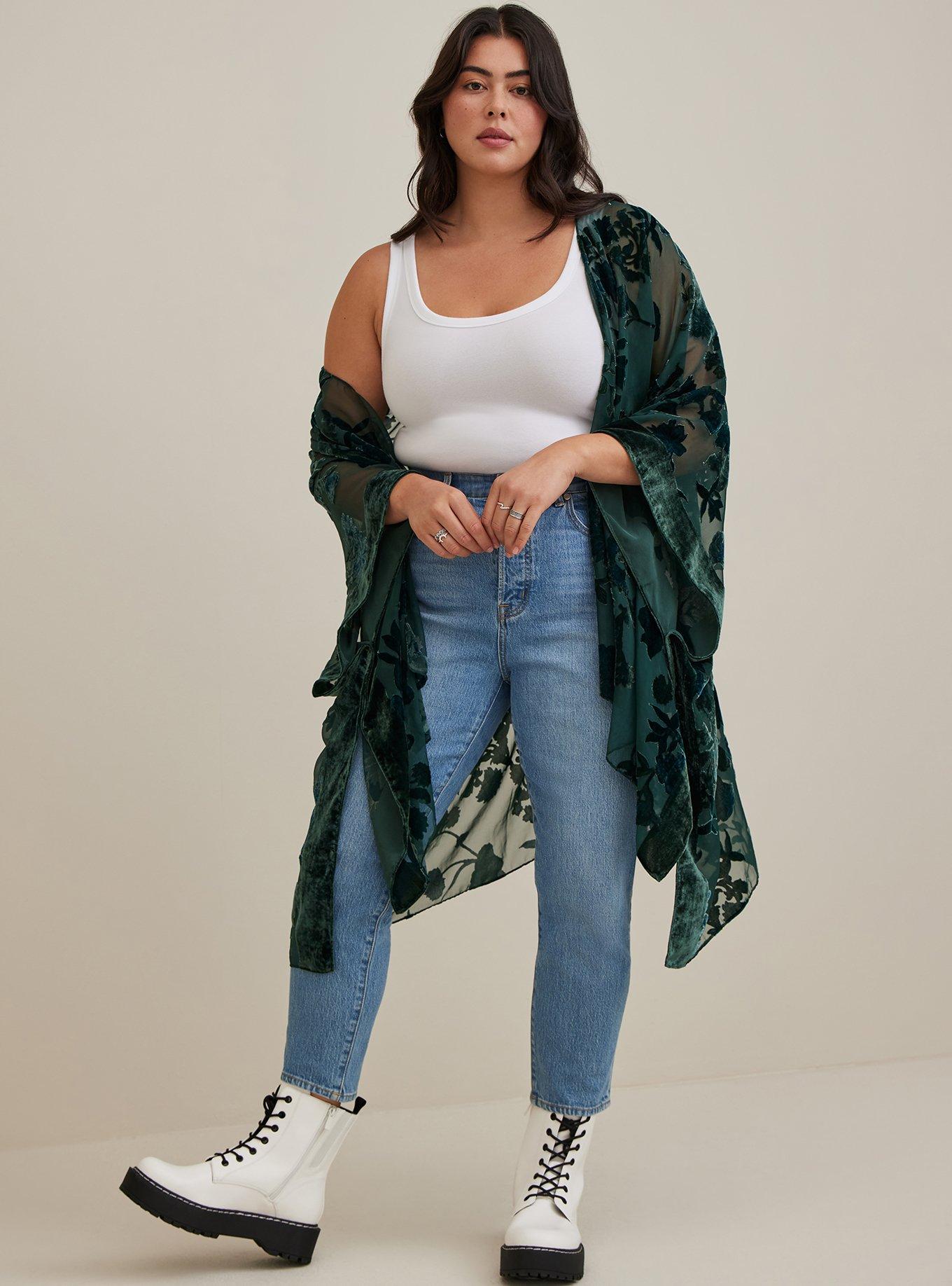 Plus Size - Burn Out Velvet Blazer - Torrid