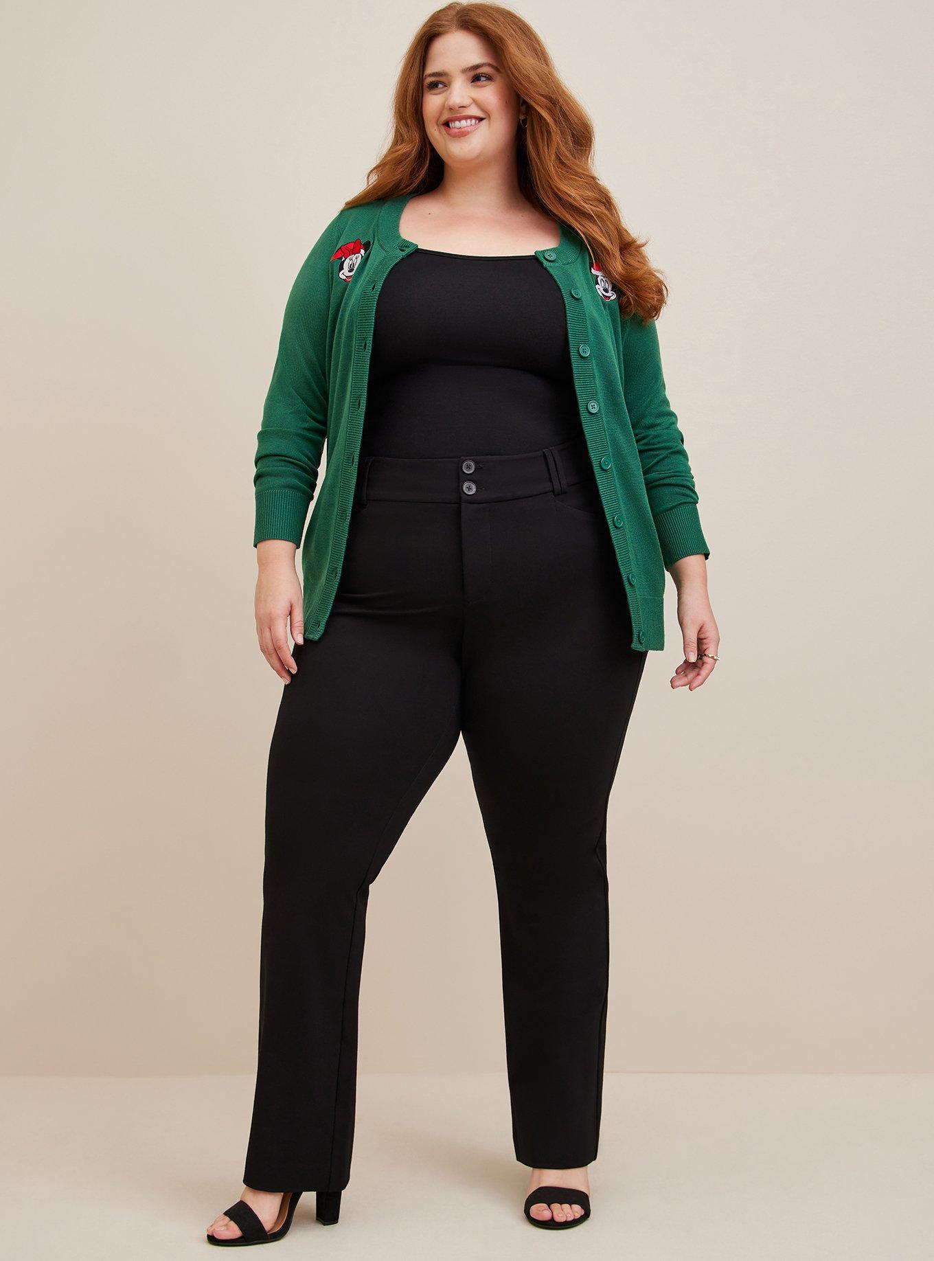 Plus Size Disney Mickie & Minnie Cardigan Button Front Sweater, GREEN, alternate