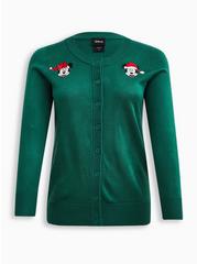 Disney Mickie & Minnie Cardigan Button Front Sweater, GREEN, hi-res