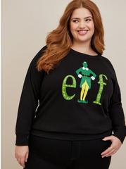 Warner Bros. Elf Cozy Fleece Crew Neck Sweatshirt, DEEP BLACK, hi-res