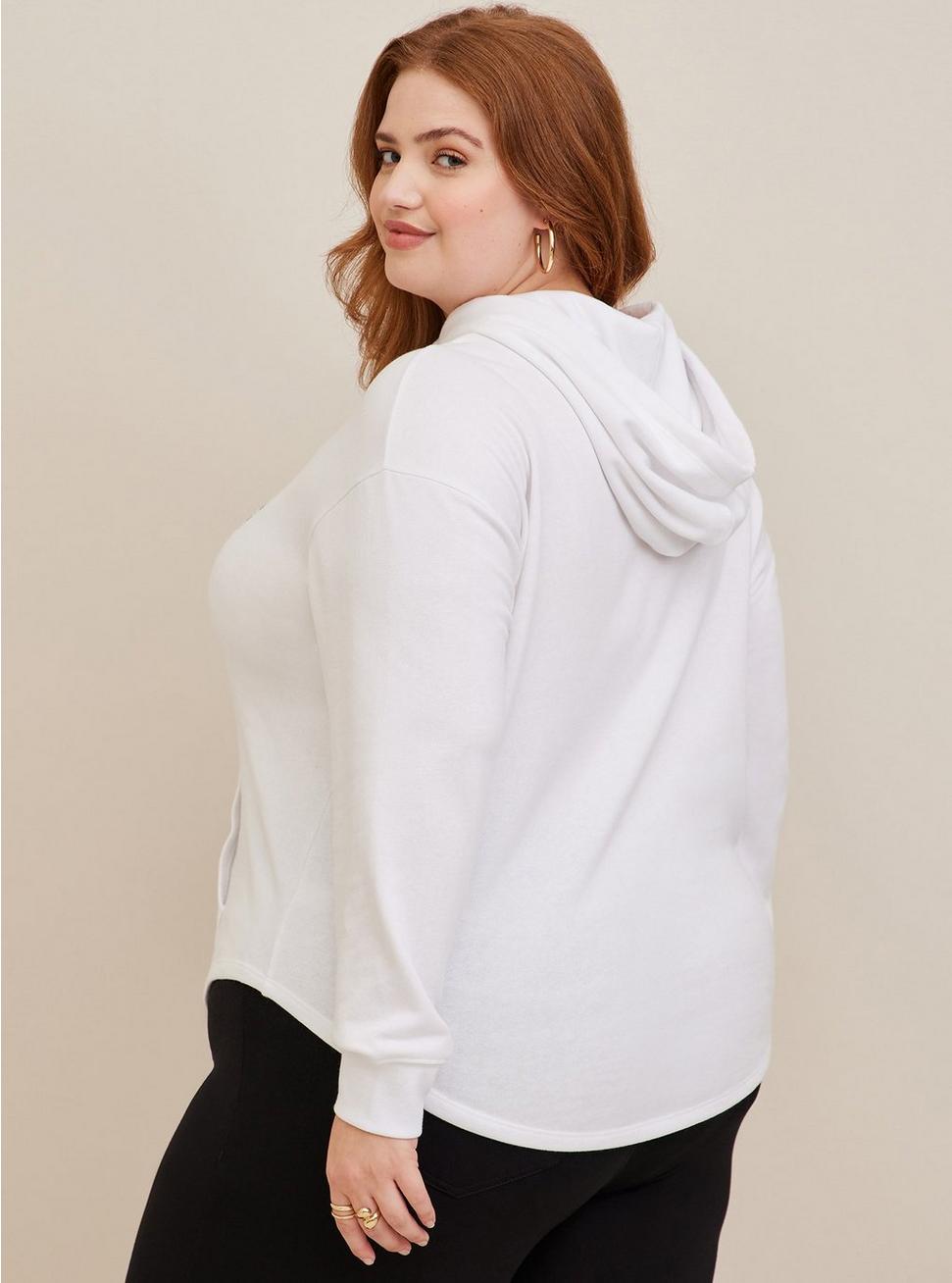Plus Size Warner Bros. Friends Relaxed Fit Cozy Fleece Hoodie, BRIGHT WHITE, alternate