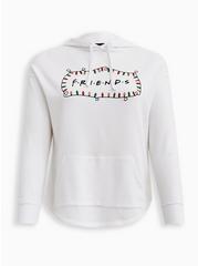 Plus Size Warner Bros. Friends Relaxed Fit Cozy Fleece Hoodie, BRIGHT WHITE, hi-res