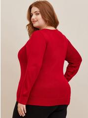 Plus Size Warner Bros. A Christmas Story Jacquard Pullover Sweater, RED, alternate