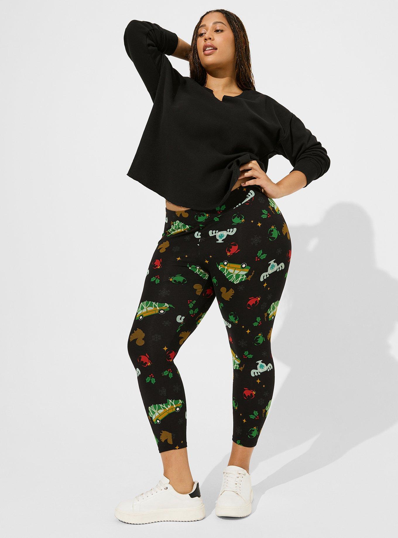 Torrid Christmas Vacation Crop Leggings Pants Black NWT New 4X