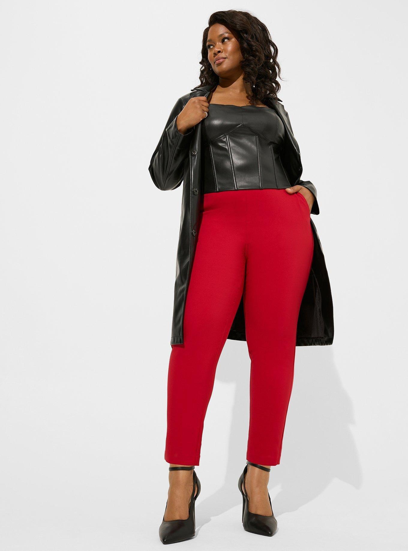 Plus Size - Red Crepe Wide Leg Pant - Torrid