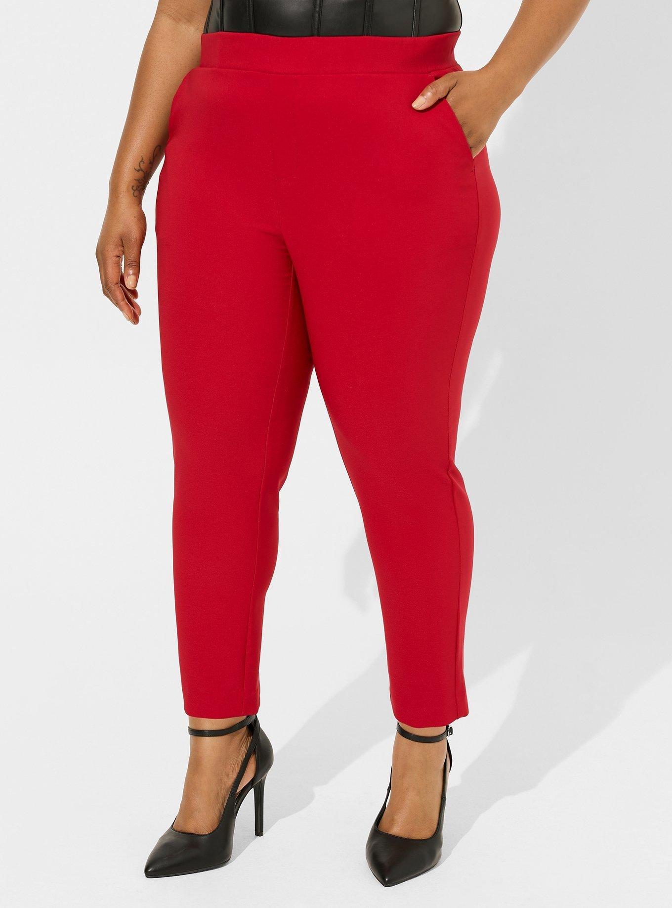 Plus Size - Red Crepe Wide Leg Pant - Torrid