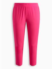 Pull-On Relaxed Taper Studio Refined Crepe High-Rise Pant, PINK GLO, hi-res