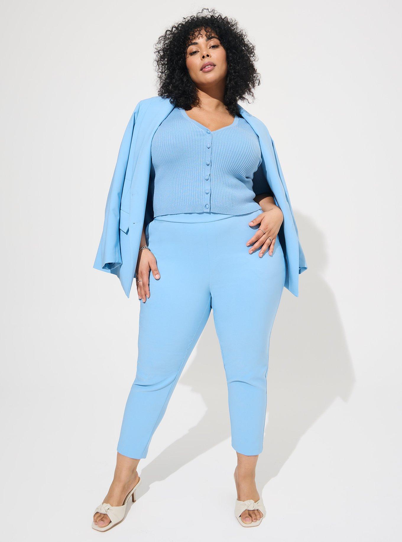 Blue Dress Pants - Plus Size Crepe Pants