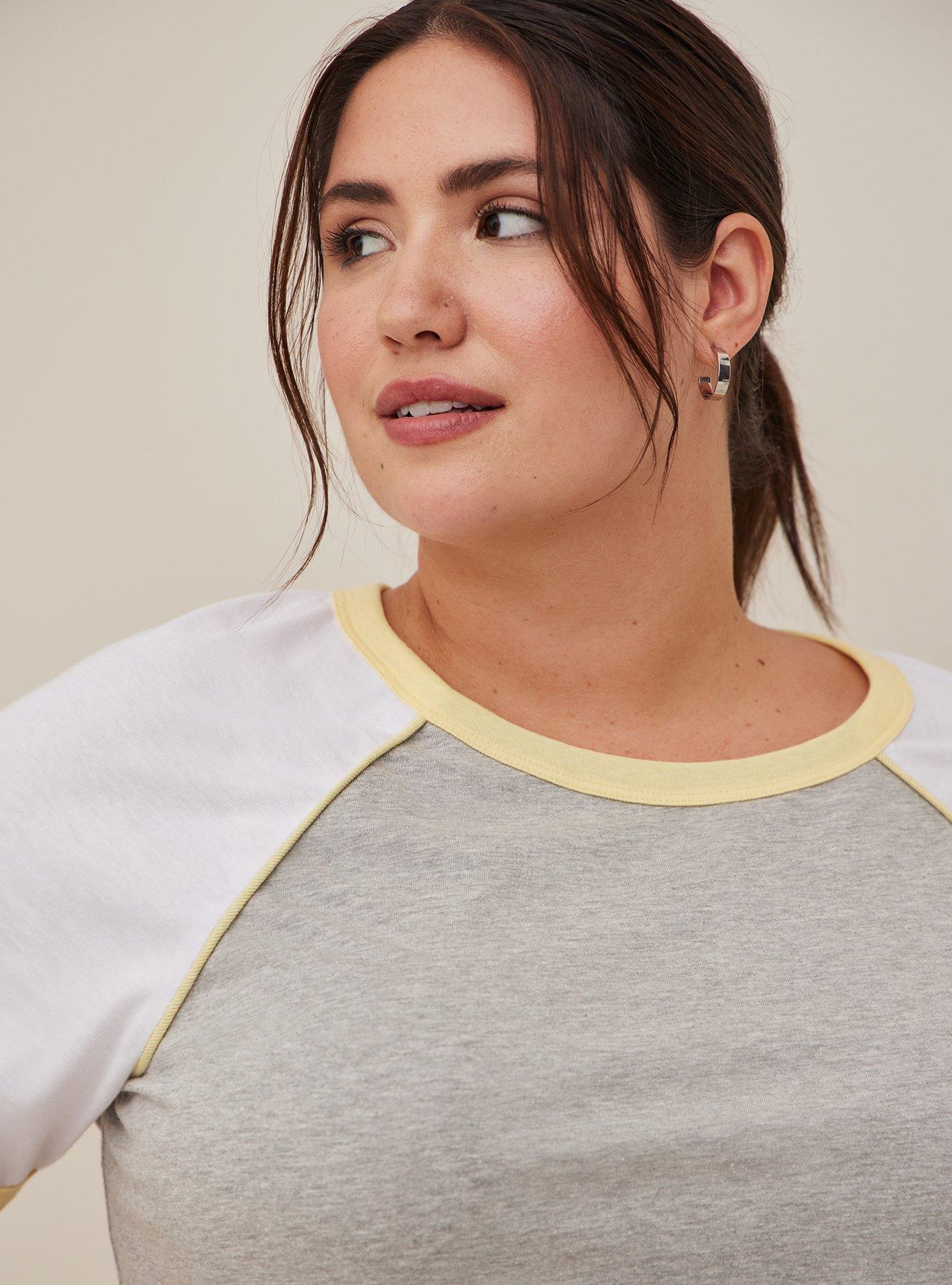 Plus Size Baseball Tee Grey Torrid