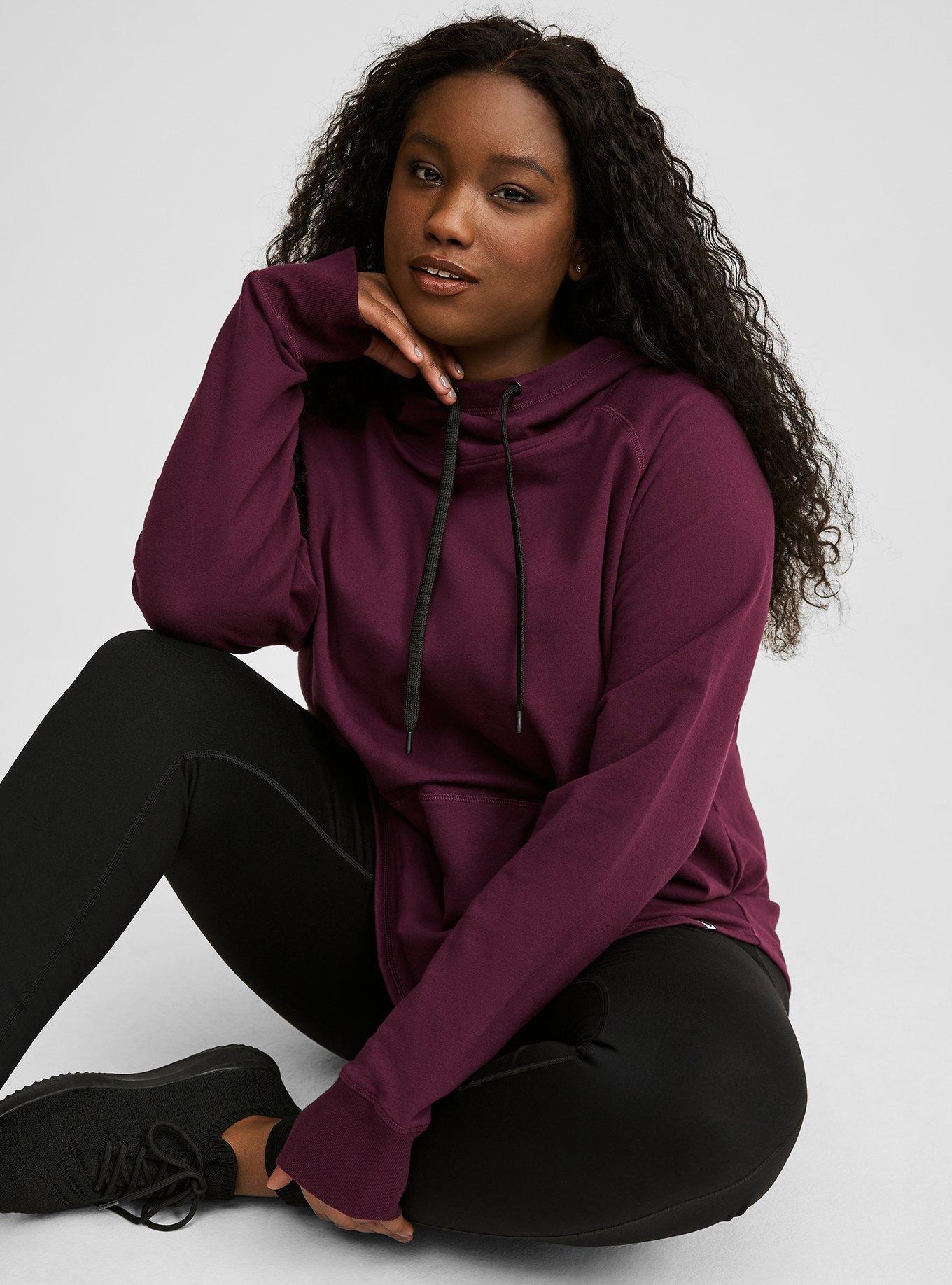 Plus Size Everyday Fleece Cowl Neck Active Hoodie Torrid