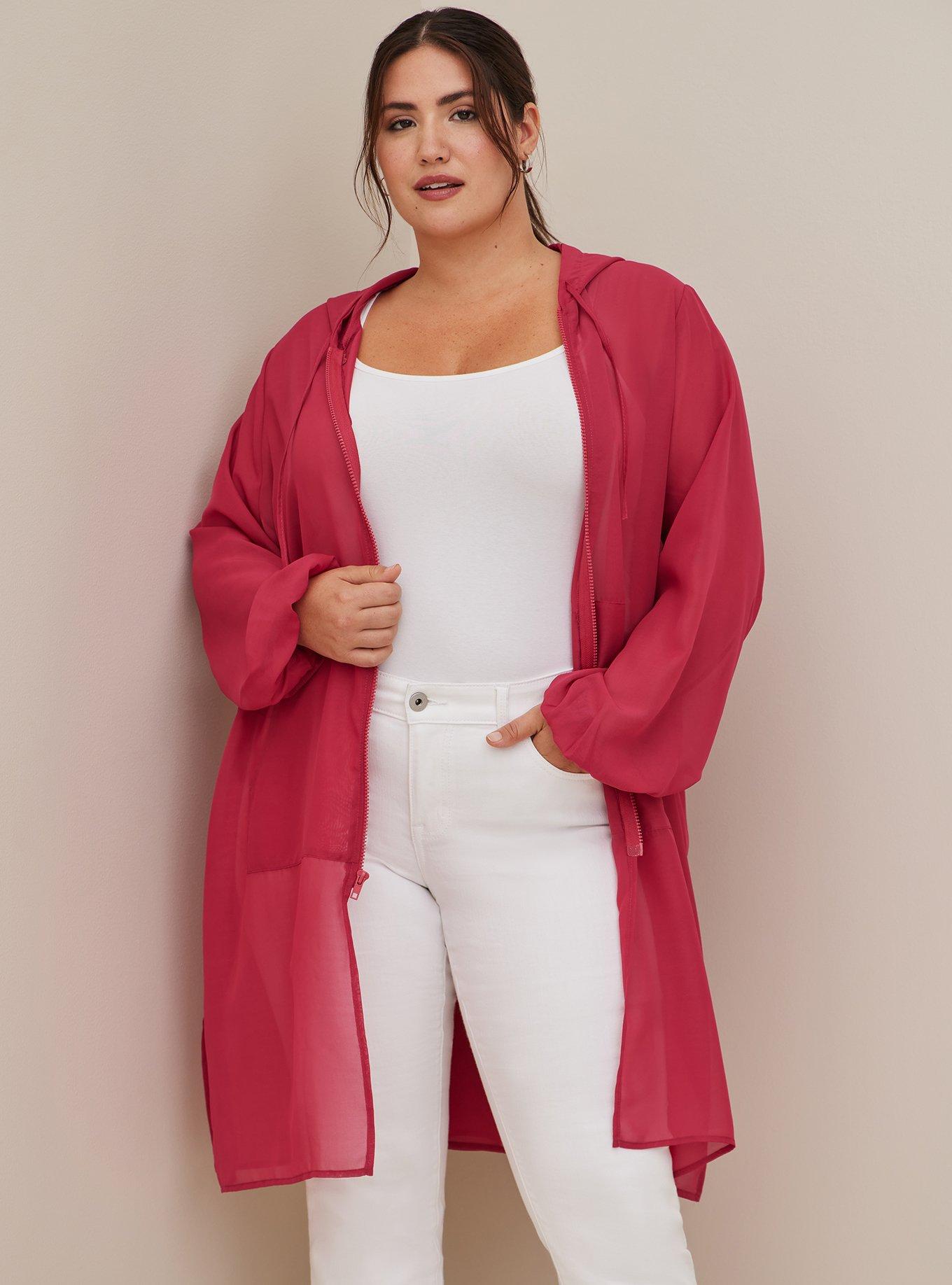 Plus size sheer outlet duster jacket