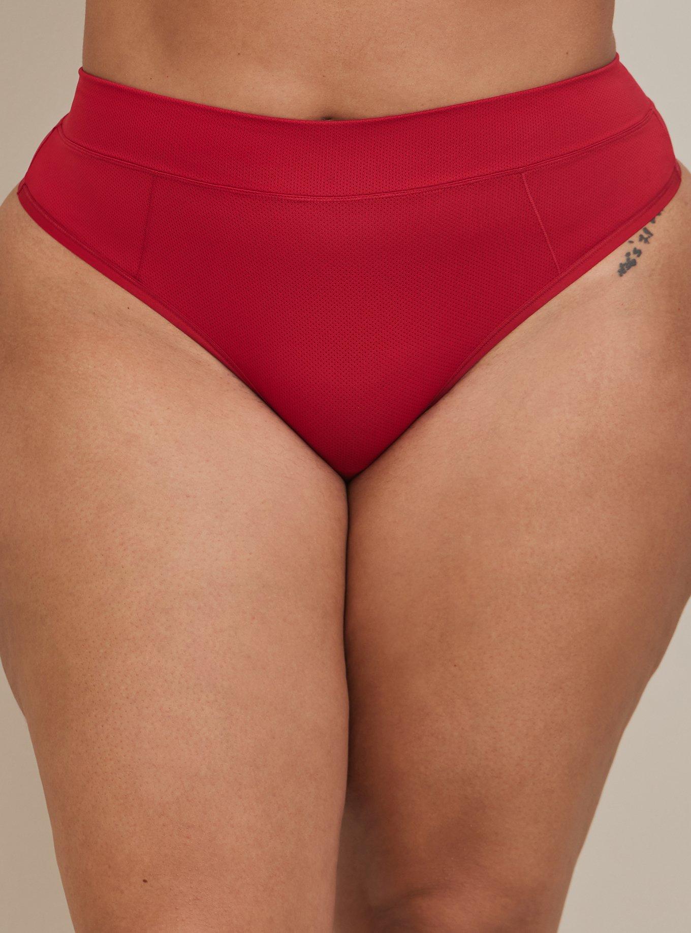 Ardene Contrast Lace Thong Panty in, Size, Nylon/Spandex, Microfiber