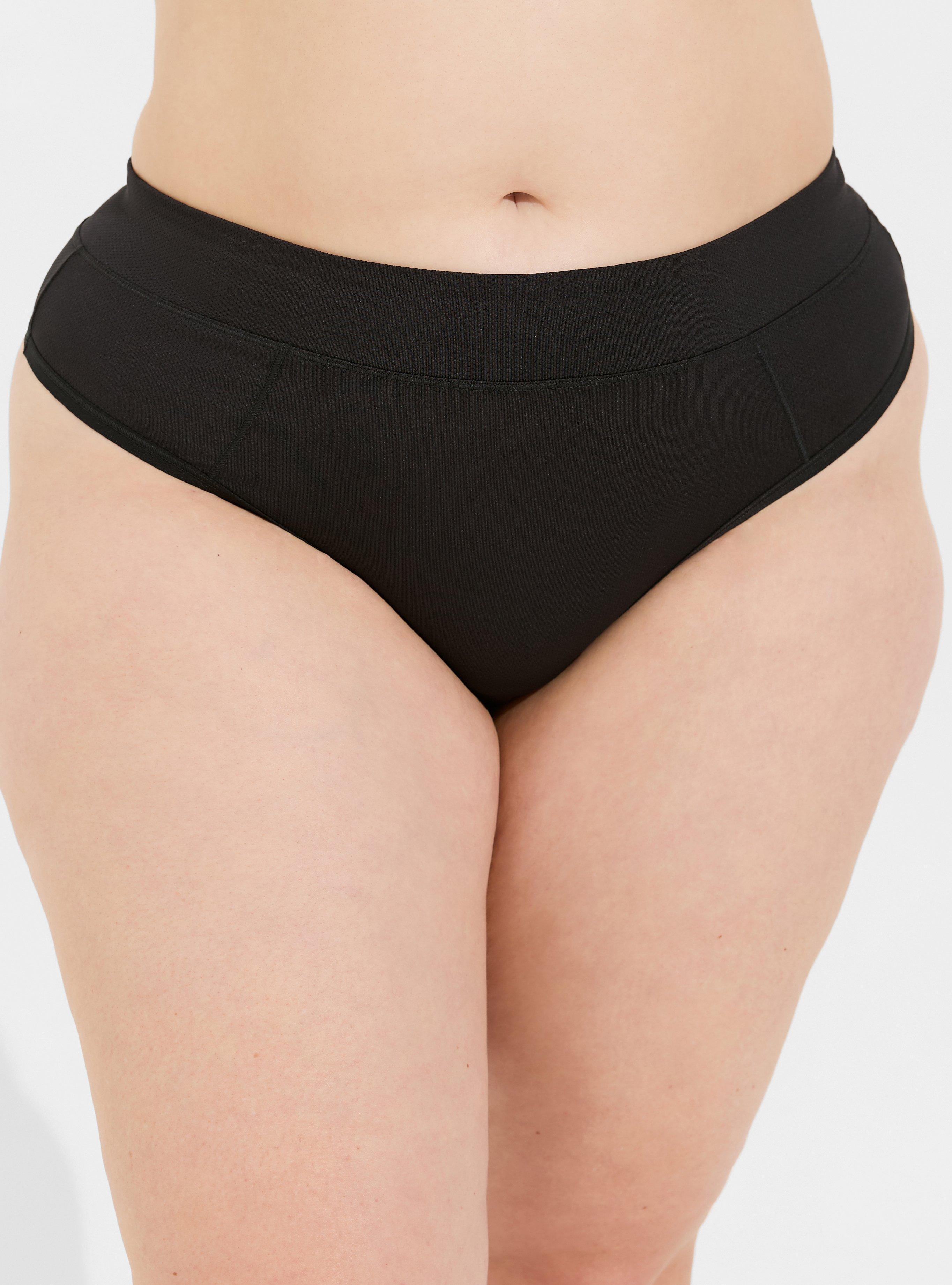 Plus Size - Black Floral Microfiber Thong Panty - Torrid