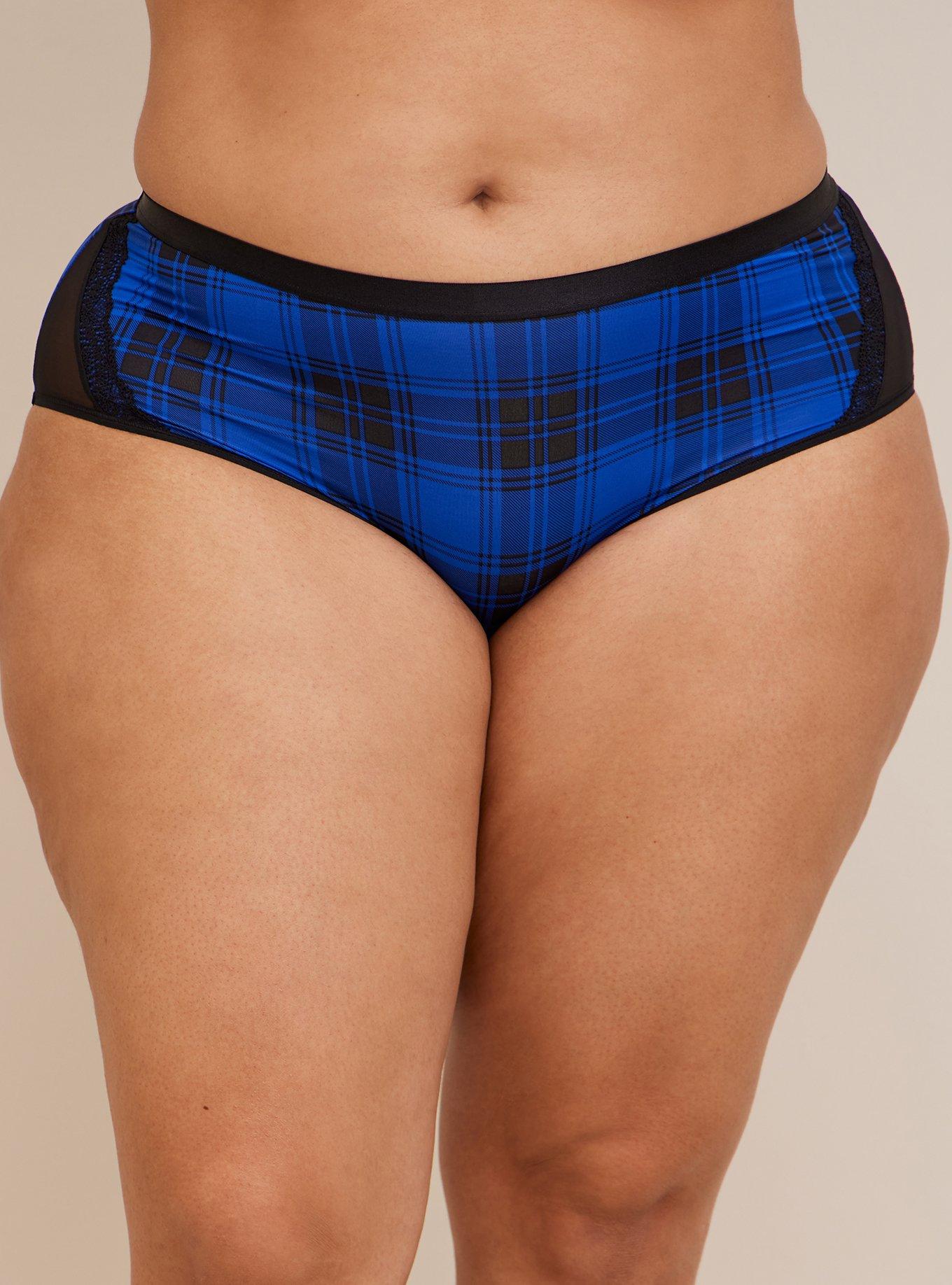 Second Skin Mid-Rise Cheeky Panty, STELLA PLAID BLUE, alternate