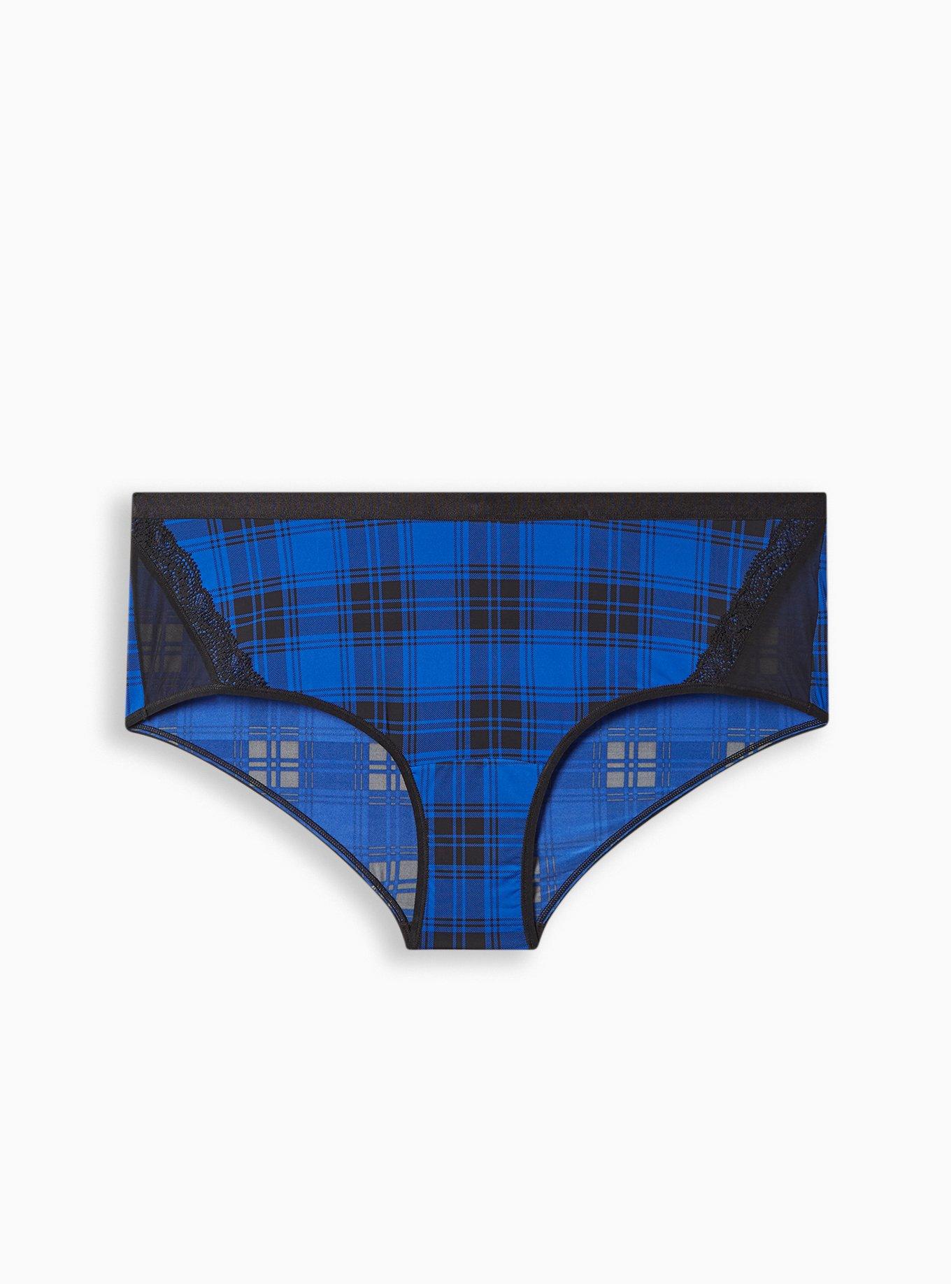 Second Skin Mid-Rise Cheeky Panty, STELLA PLAID BLUE, hi-res
