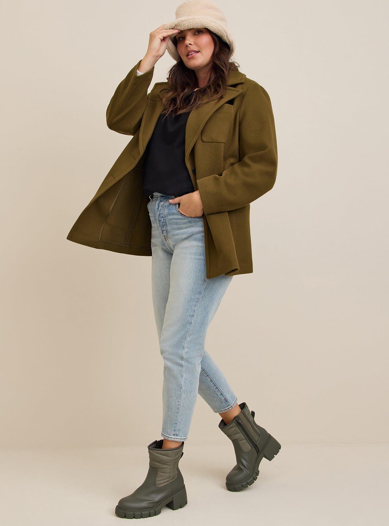 Plus size asymmetrical outlet coat