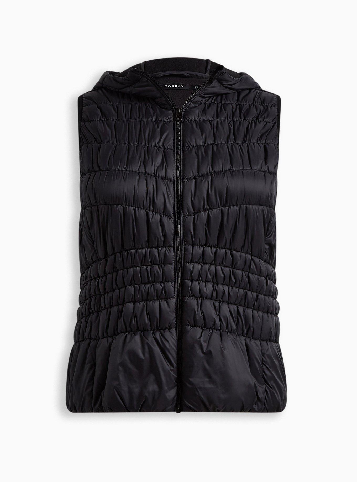 Plus Size Nylon Puffer Cinch Waist Vest Torrid