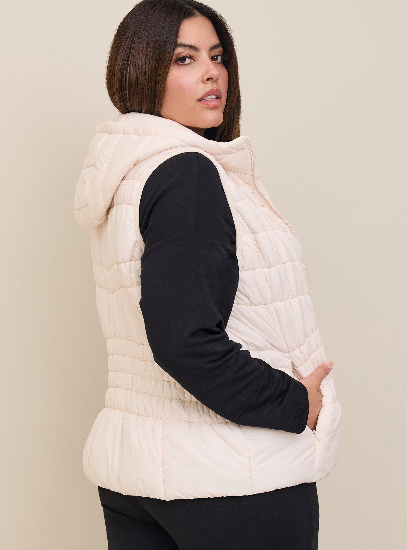 Plus Size Nylon Puffer Cinch Waist Vest Torrid