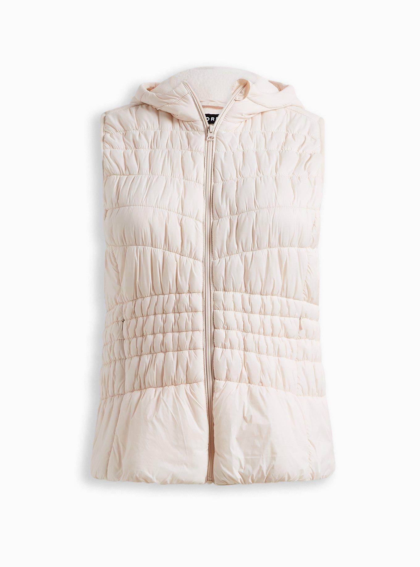 Plus Size Nylon Puffer Cinch Waist Vest Torrid