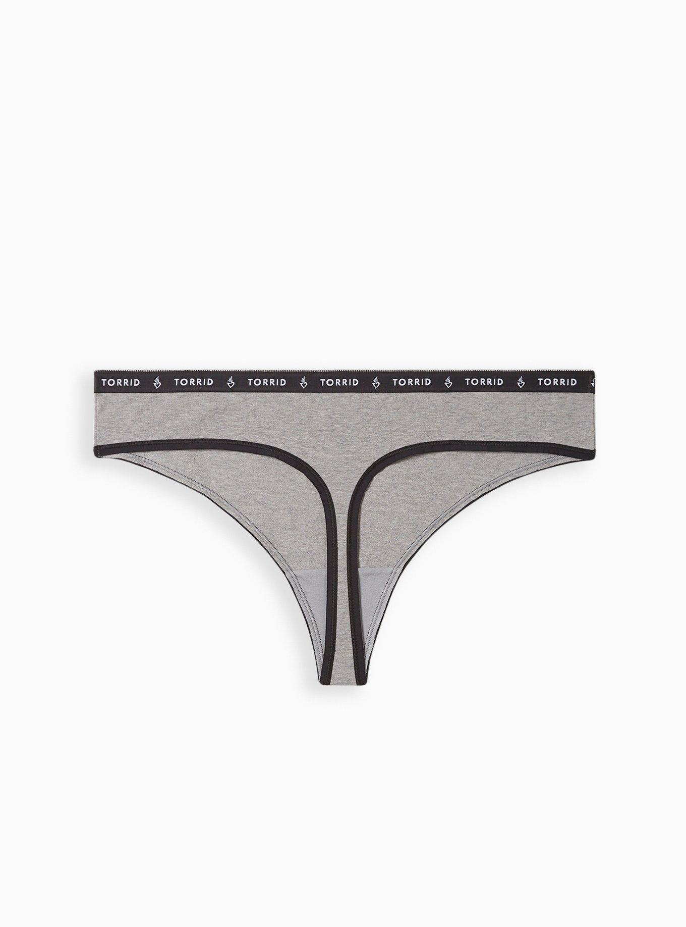 COTTON LOGO STRING THONG | LIGHT HEATHER GREY