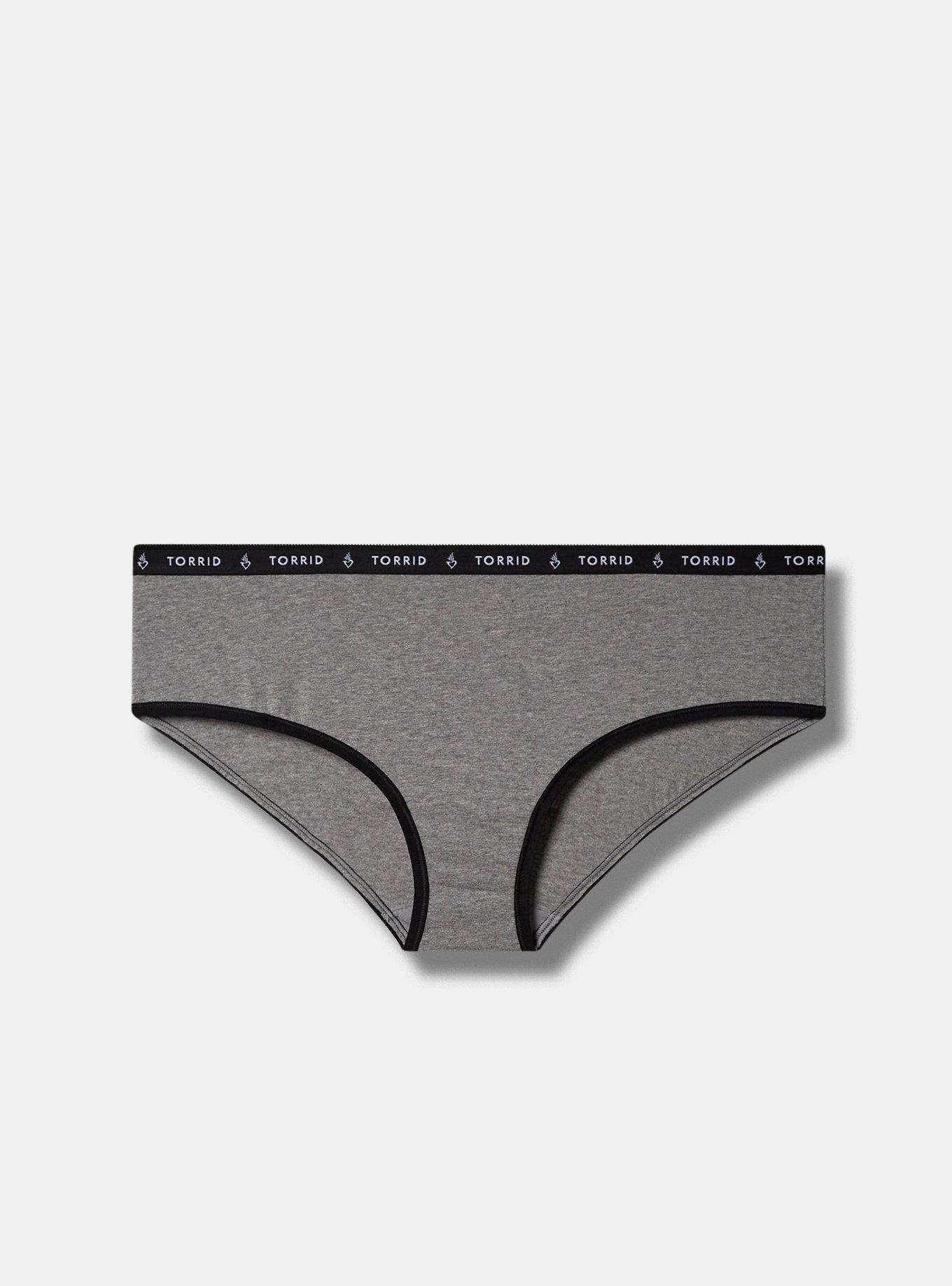 Cotton Mid-Rise Hipster Heather Logo Panty