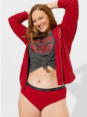 Cotton Mid-Rise Hipster Logo Panty, JESTER RED, hi-res