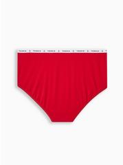 Cotton High Rise Cheeky Logo Panty, JESTER RED, alternate