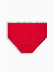 Cotton High Rise Cheeky Logo Panty, JESTER RED, hi-res