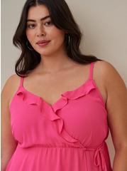 Georgette Ruffle Front Cami, PINK GLO, alternate