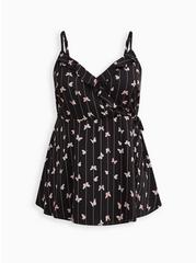 Georgette Ruffle Front Cami, BUTTERFLIES SWARMING, hi-res